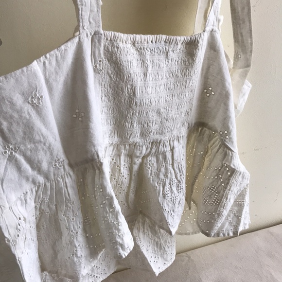 NWT Madewell size 1X Plus Rosalie Tie-Strap Top in White Geo Eyelet Sweet Summer - Picture 10 of 12